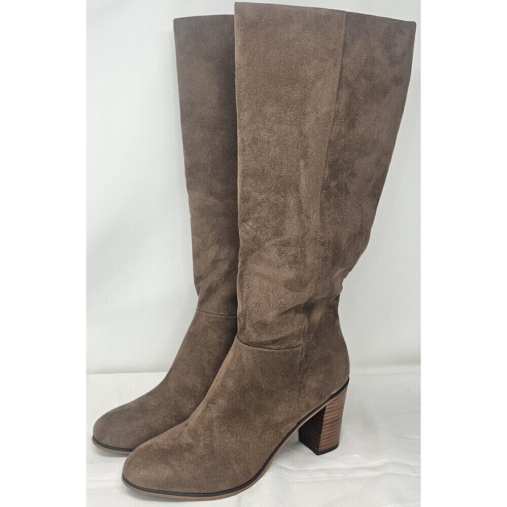 Soft Surroundings Women's Tall Brynn Faux Suede Boots Brown Size 10M